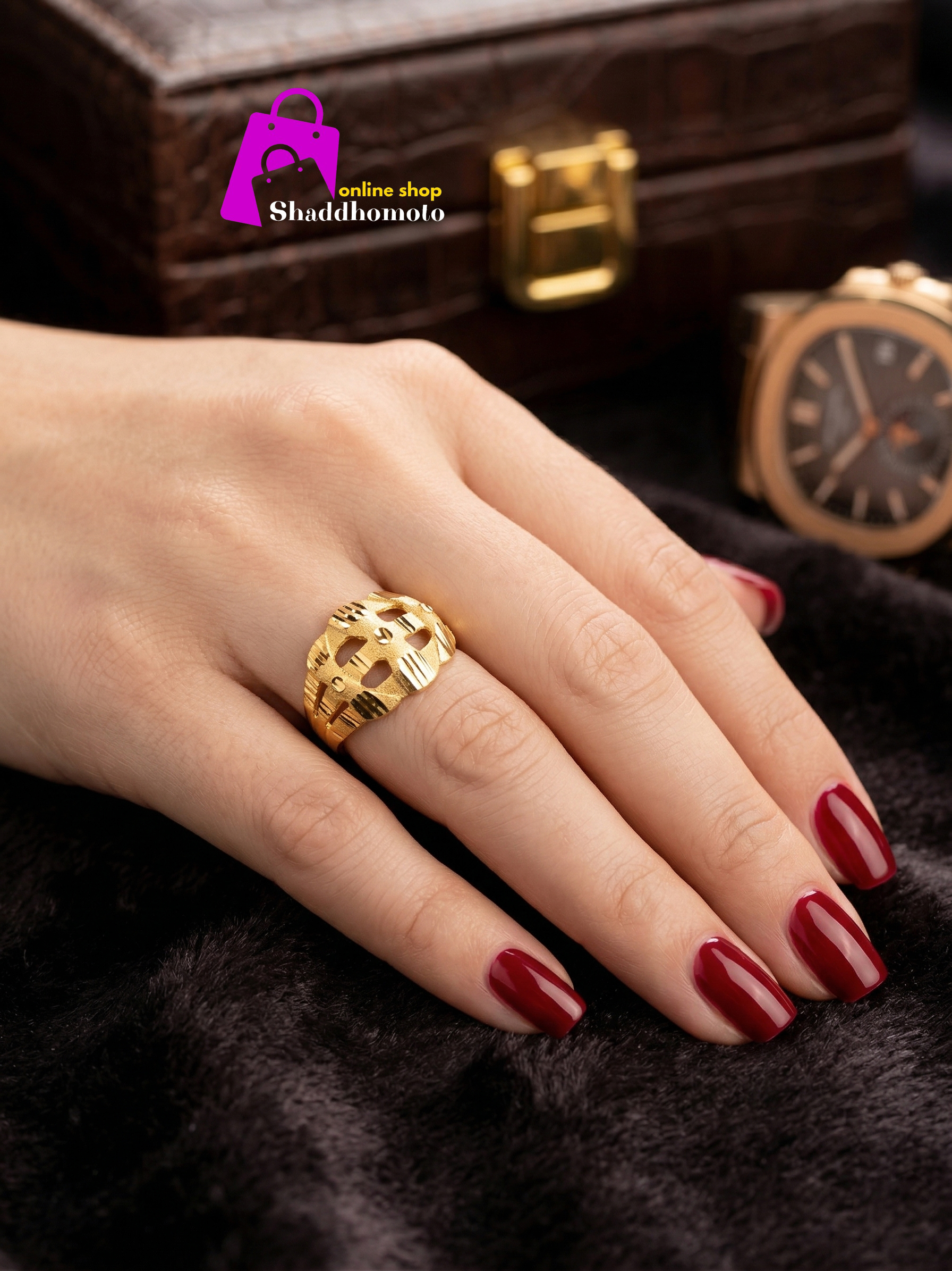 Dubai gold design finger ring 001