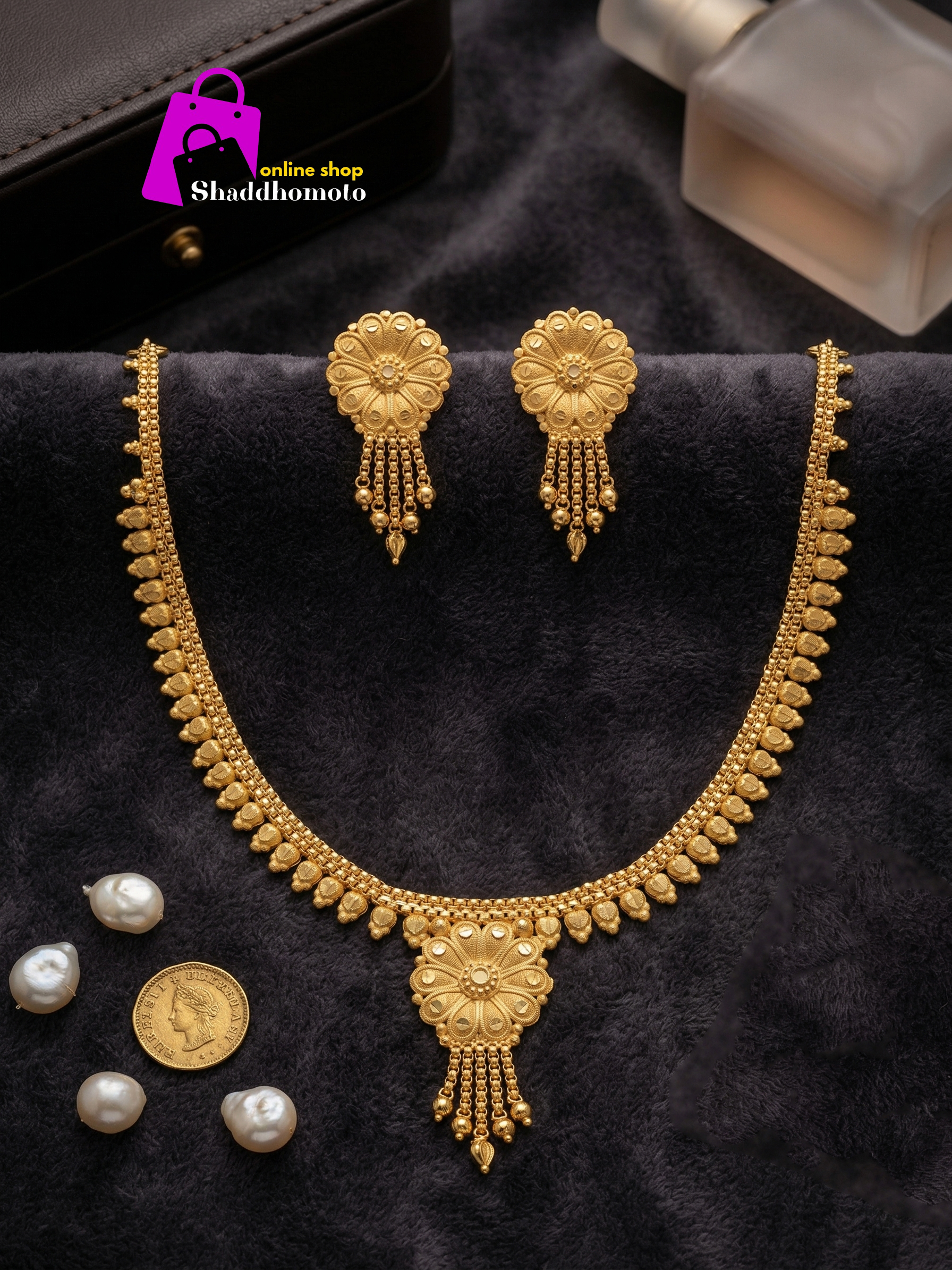 Dubai gold design necklace 001
