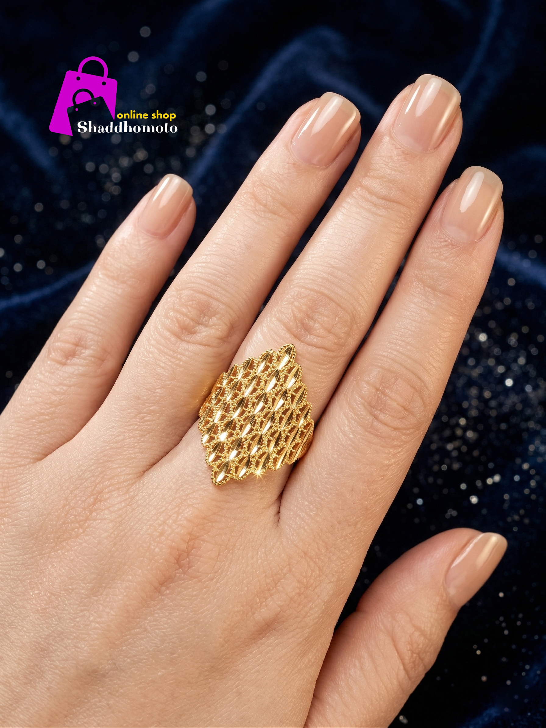 Dubai gold design finger ring 003