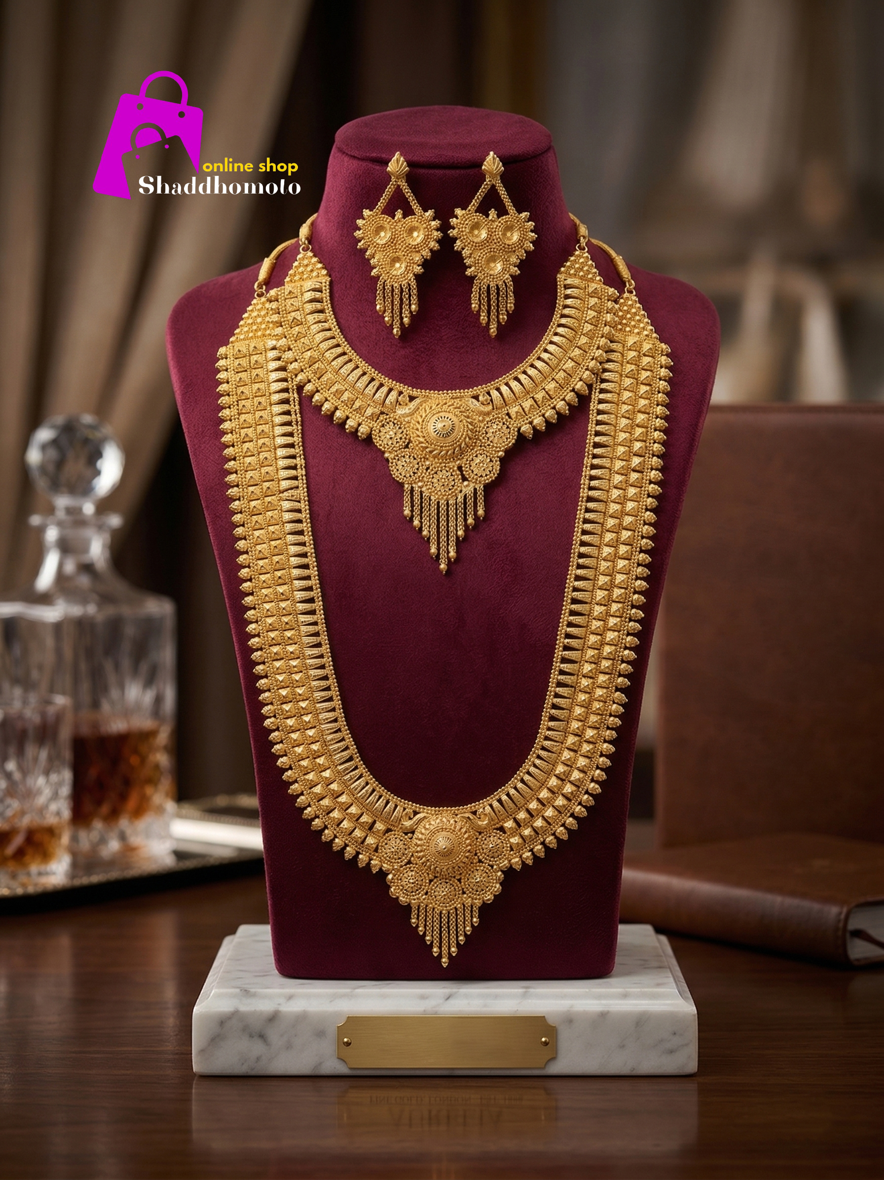 Dubai gold design Full necklace 004