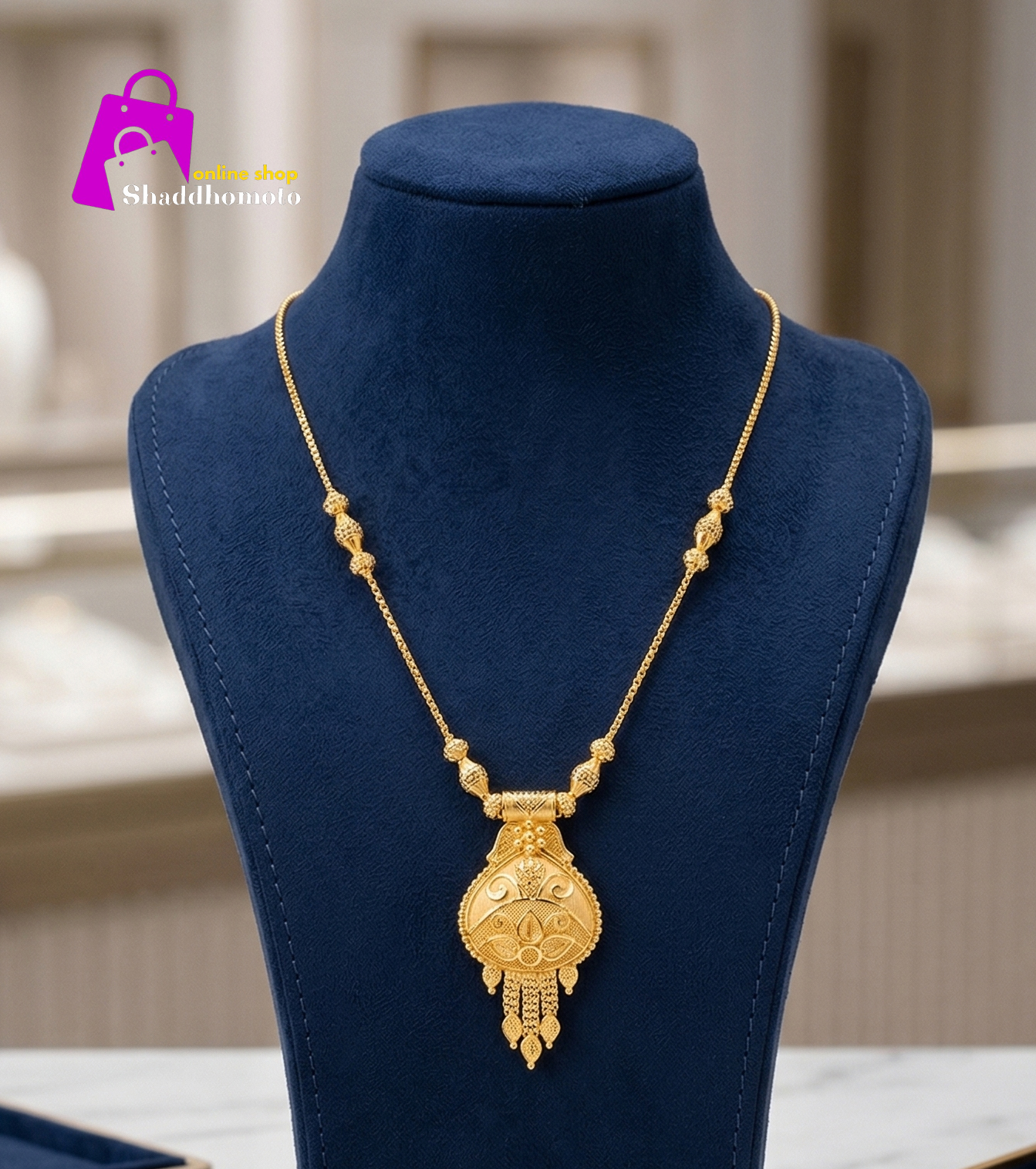 Dubai gold design necklace 004